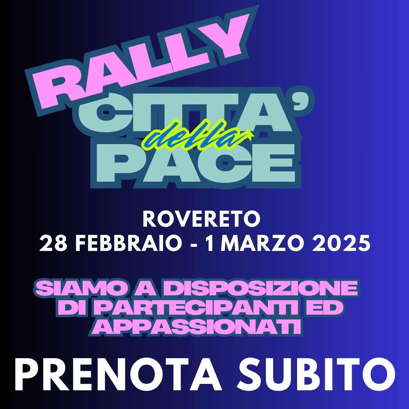 Rally città della pace a Rovereto 2025